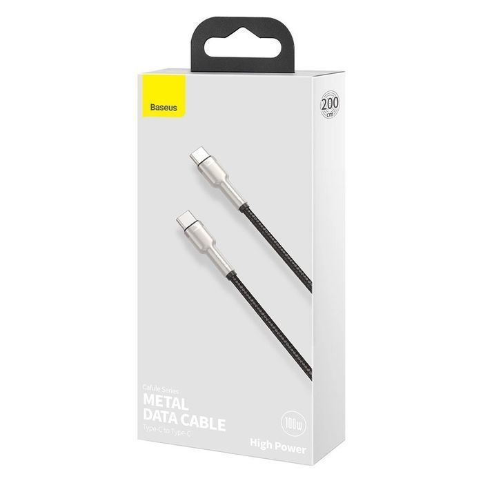 Baseus Cafule Metal Data kabel USB C - USB C 100W Power Delivery 2m