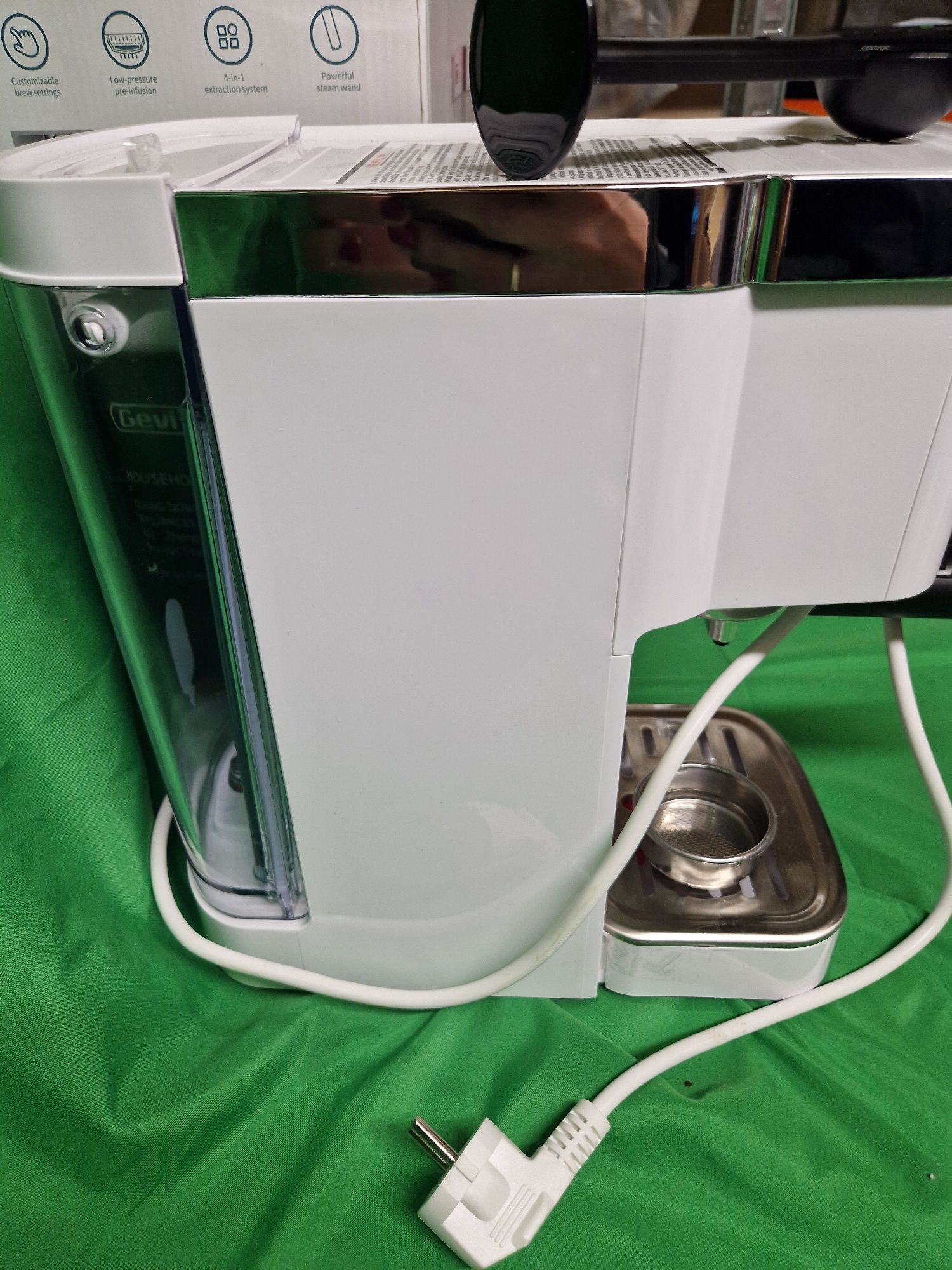 Ekspres kolbowy Gevi 2in1 smart Espresso Coffee Machine  biały