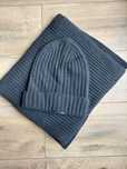 Cashmere komplet czarny czapka i szal