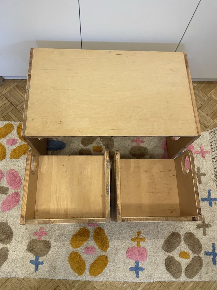 Montessori drewniany zestaw biurko i krzesłka dla dzieci jak kukumag