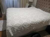 Colcha cama casal renda antiga