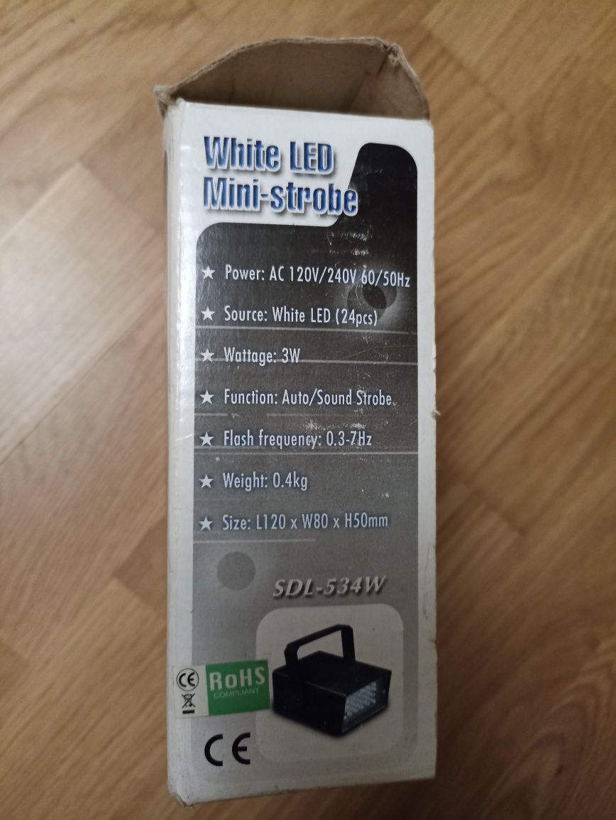 Lampa dyskotekowa White led mini-strobe sdl-534w