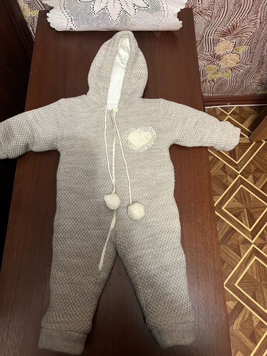 Комбинезон на осень, вязаный с подкладкой