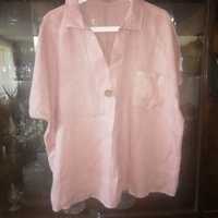 Bluzka lniana kolor stary roz.
