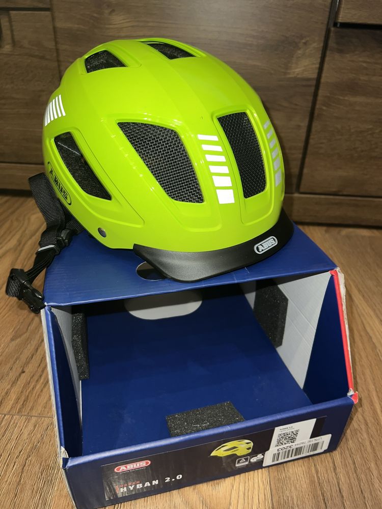 Kask rowerowy ABUS Hyban 2.0 Signal Yellow Rozmiar L 56-61 cm