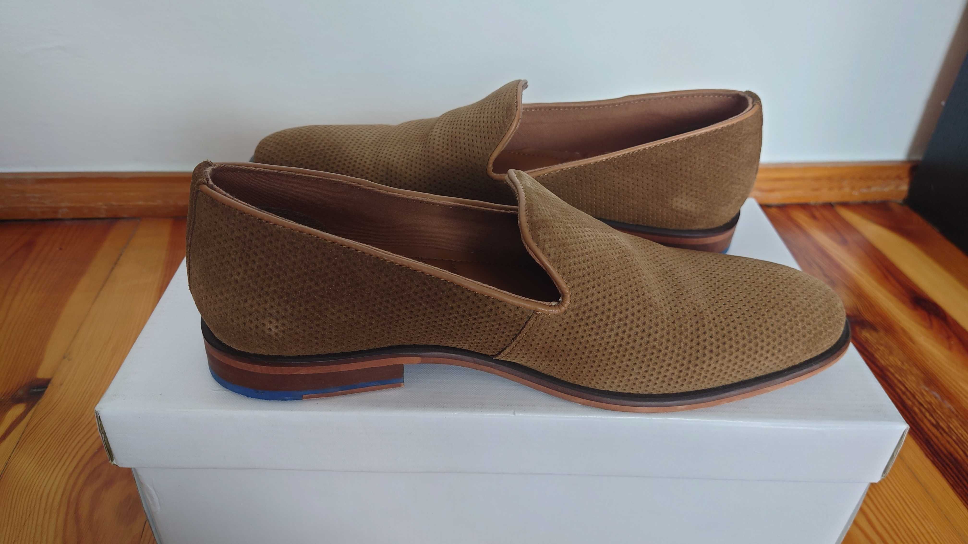 Półbuty męskie mokasyny wsuwane Steve Madden r. 41 brązowe