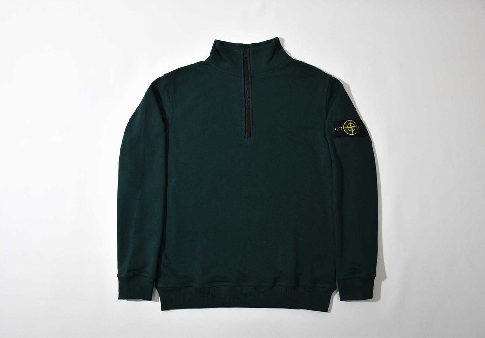 Зіп світшот Stone Island/ Кофта Стон Айленд темно-зелений