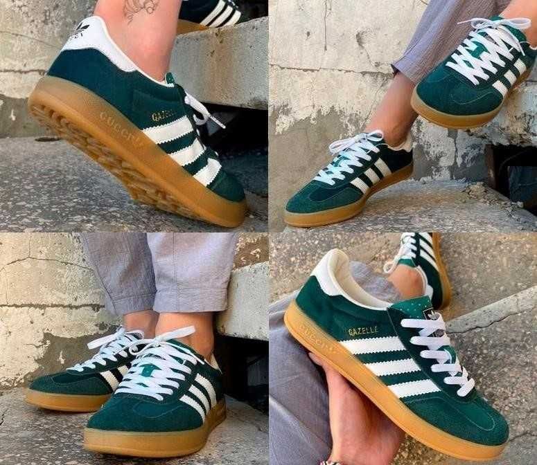 Кроссовки Adidas Gazelle Green White 36-45 адидас газель Распродажа