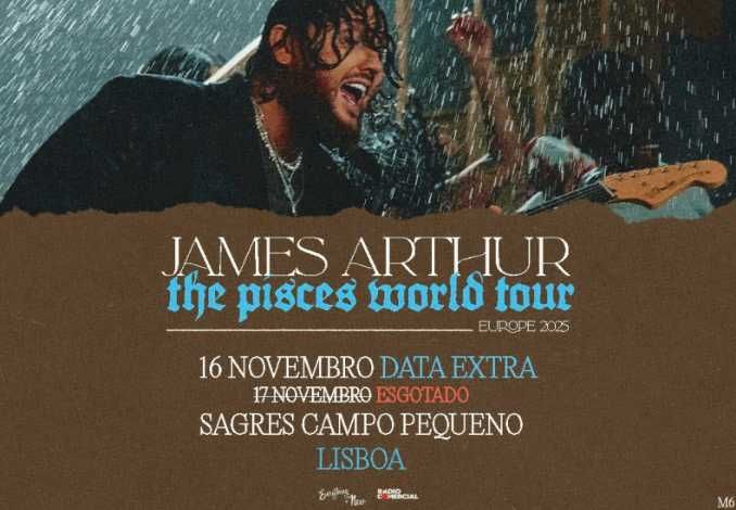 2 Bilhetes James Arhtur - 17 Novembro - Campo Pequeno - Bancada B