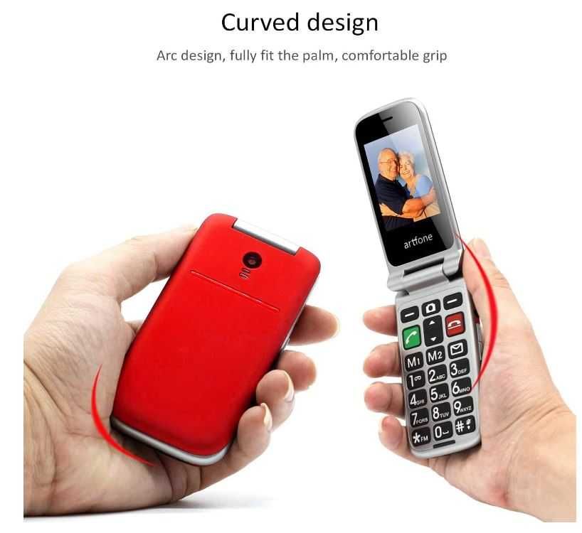 Telefon dla seniorów Artfone CF241A kolor czerwony