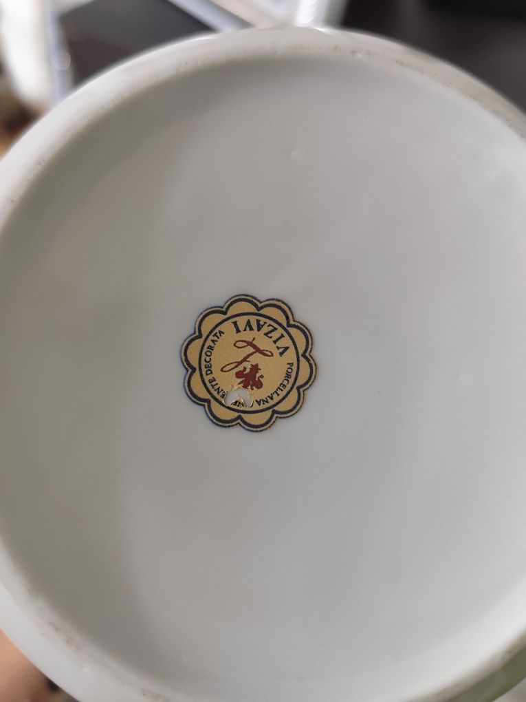 Bule e prato porcelana Vizavi