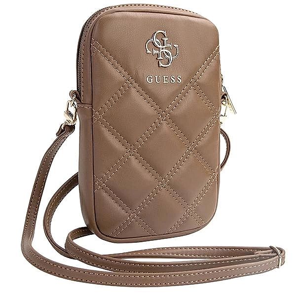 Torebka Guess Zip Quilted 4G - brązowa