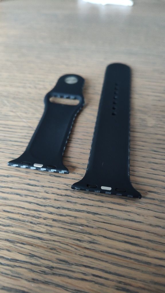 Pasek Apple Watch 42 44 45 wzór Carbon karbon silikonowy. Nowy