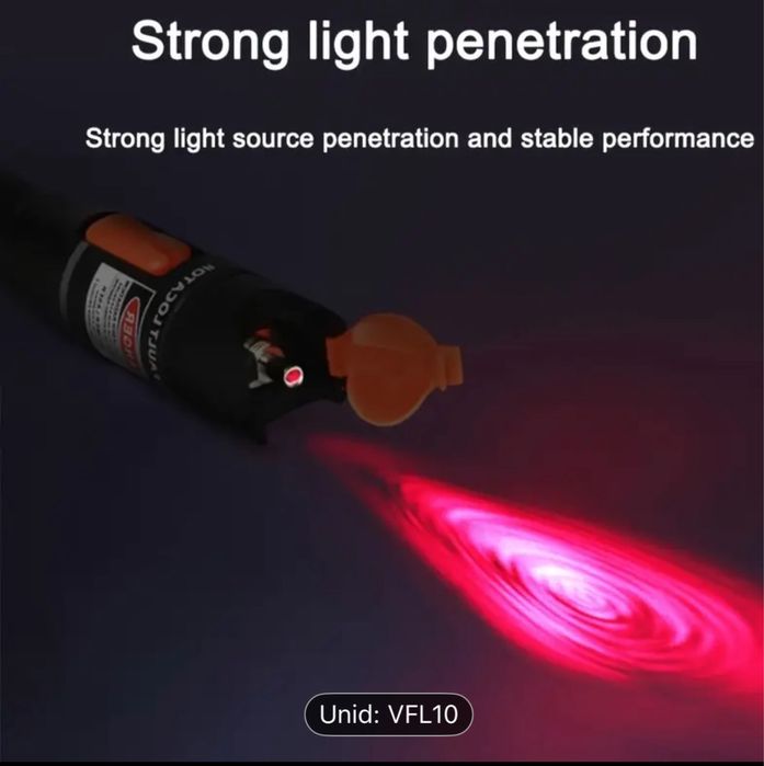 Caneta Portátil para Teste de Fibra Óptica 10Mw