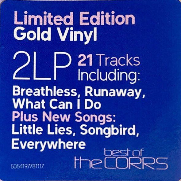 Best of the Corrs (Double Vinyle Gold)
Color vinyl