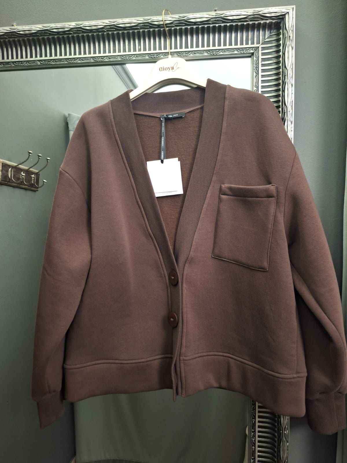 Bluza Lumina kardigan włoski bawełniany