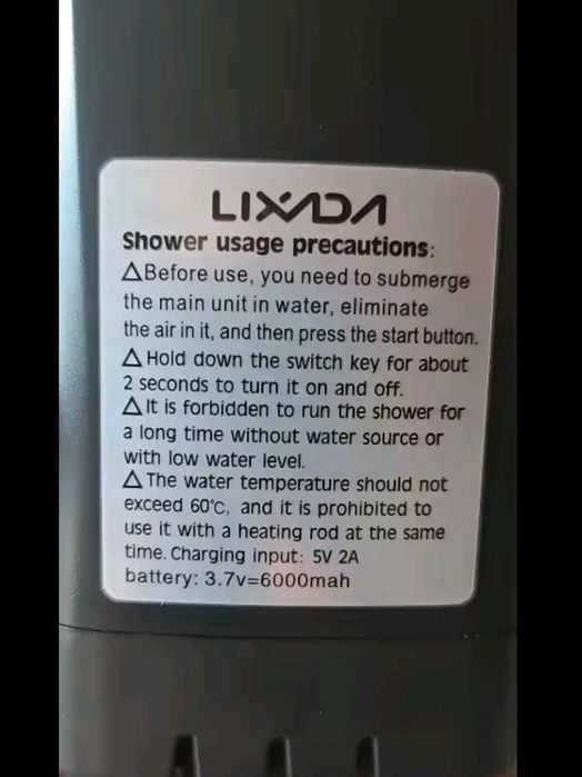 Портативный аккумуляторный душ  Lixada 6000 мАч