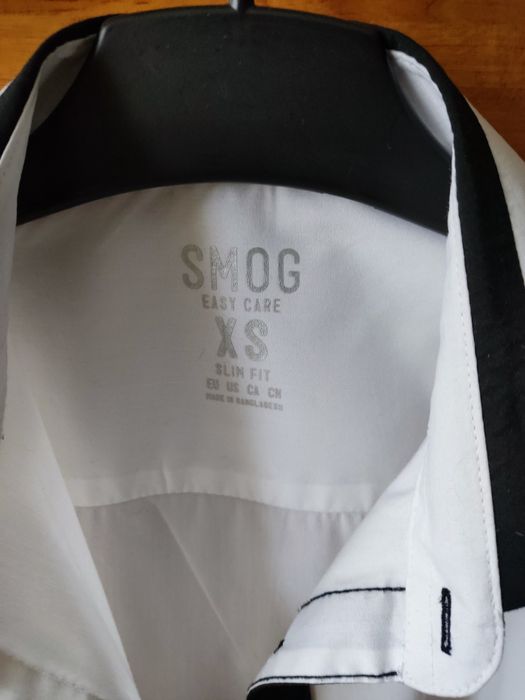 2x koszula męska młodzieżowa biała z długim rękawem XS 36 typu SLIM