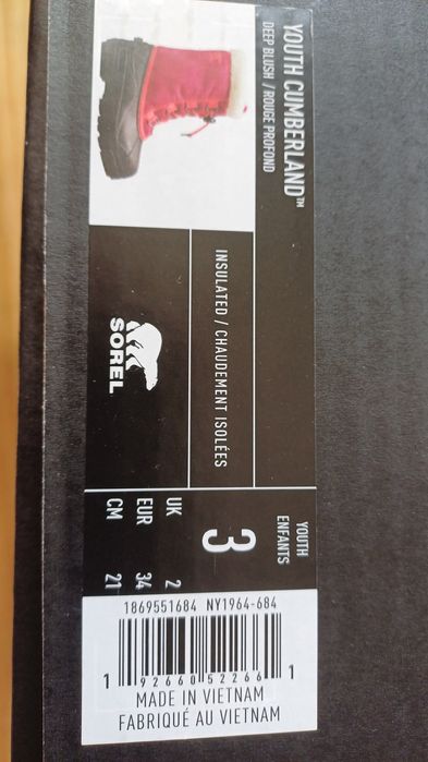 Buty zimowe Śniegowce dziecięce SOREL YOUTH Cumberland Deep Blush