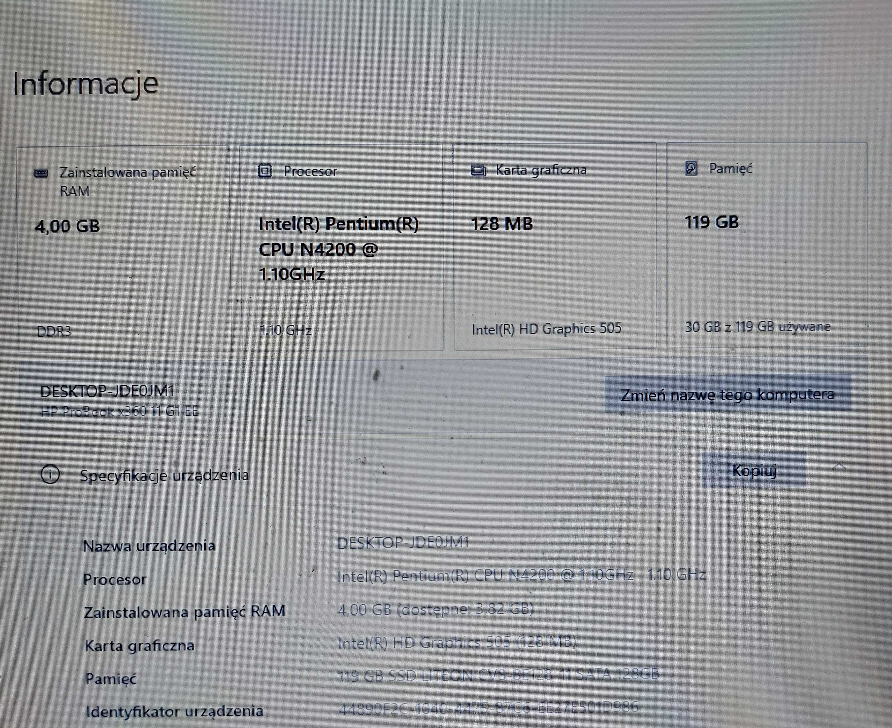 Laptop HP ProBook x360 11 ee dotyk