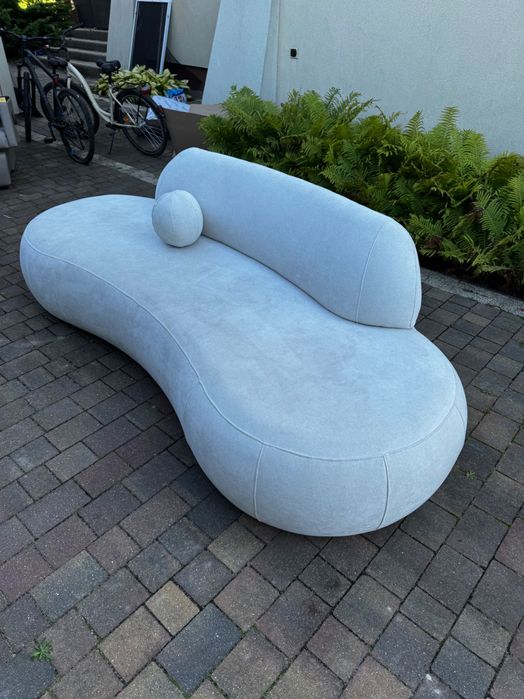 sofa kanapa kremowa beżowa z tkaniny łatwo czyszczącej