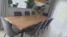 Stol rozkładany duzy loft 8 krzeseł welurowych