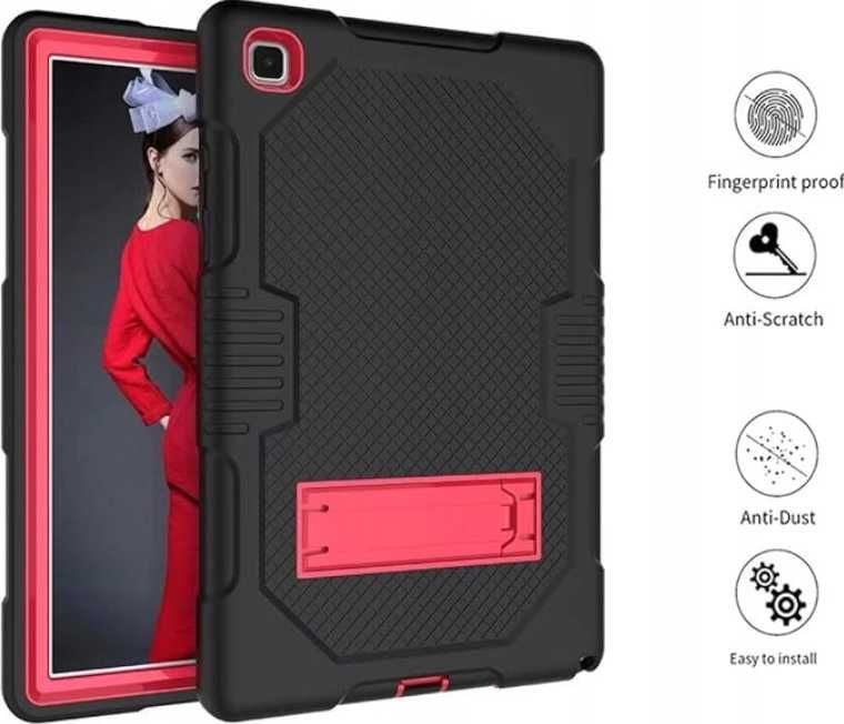 Etui Pancerne Tab A8 10.5 X200 czarno czerwone z podpórką