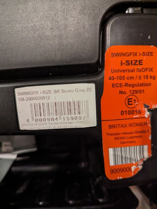 Повлротне  крісло Britax Römer Swingfix i-Size  (не Dualfix), + чохол