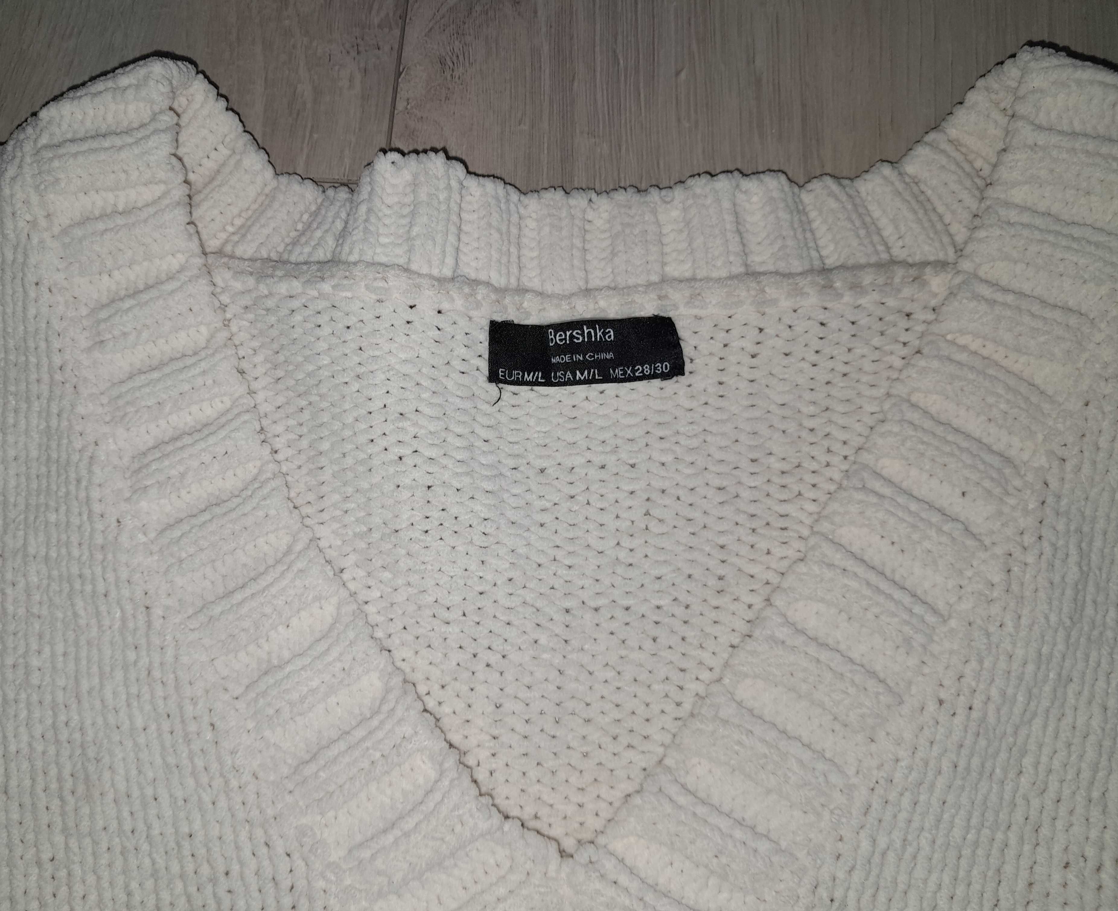 Oryginalny Damski Kremowy Sweter BERSHKA r. M/ L