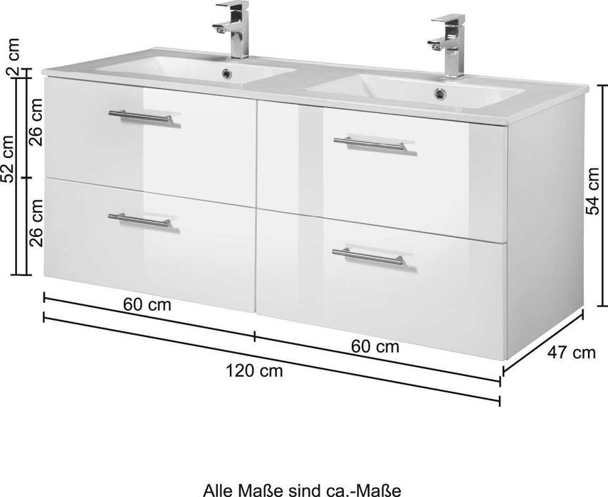 Szafka łazienkowa pod umywalkę 120cm NOWA CAŁY ZESTAW WYPRZEDAŻ