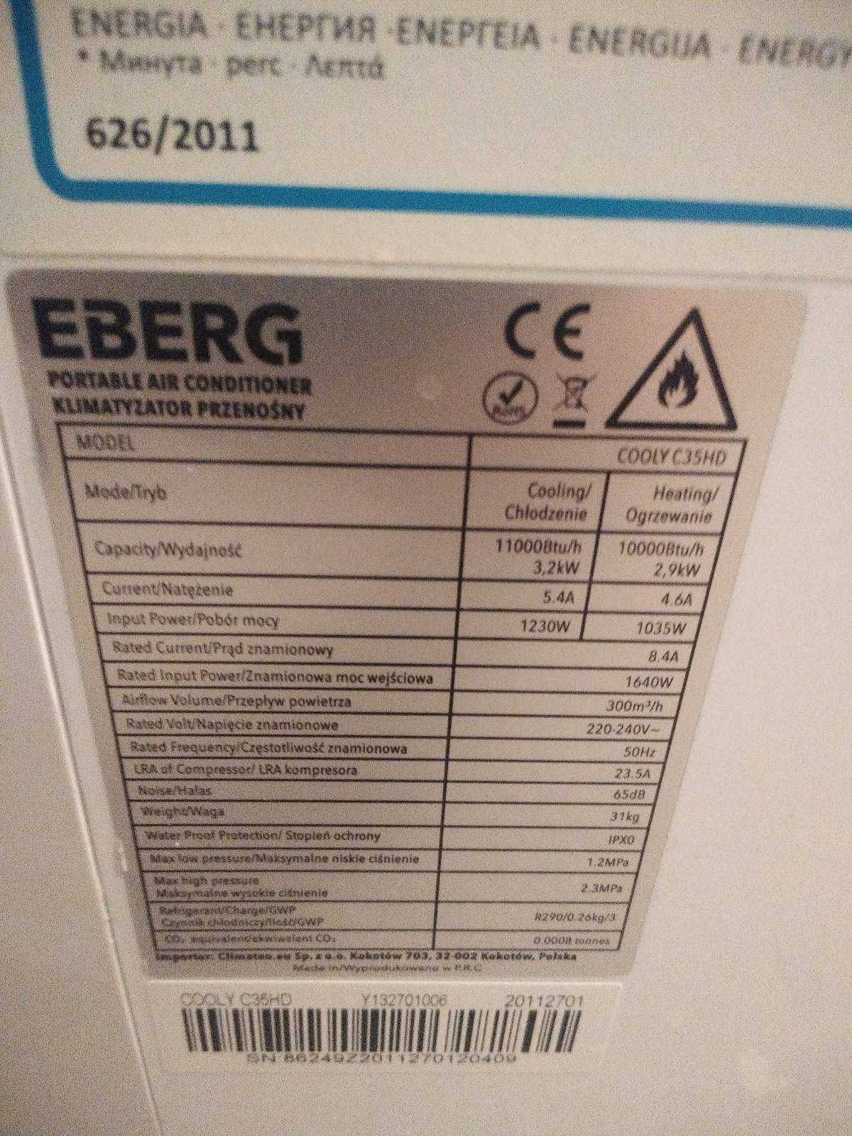 Klimatyzator przenośny EBERG COOLY 3,2kW 4w1 WiFi