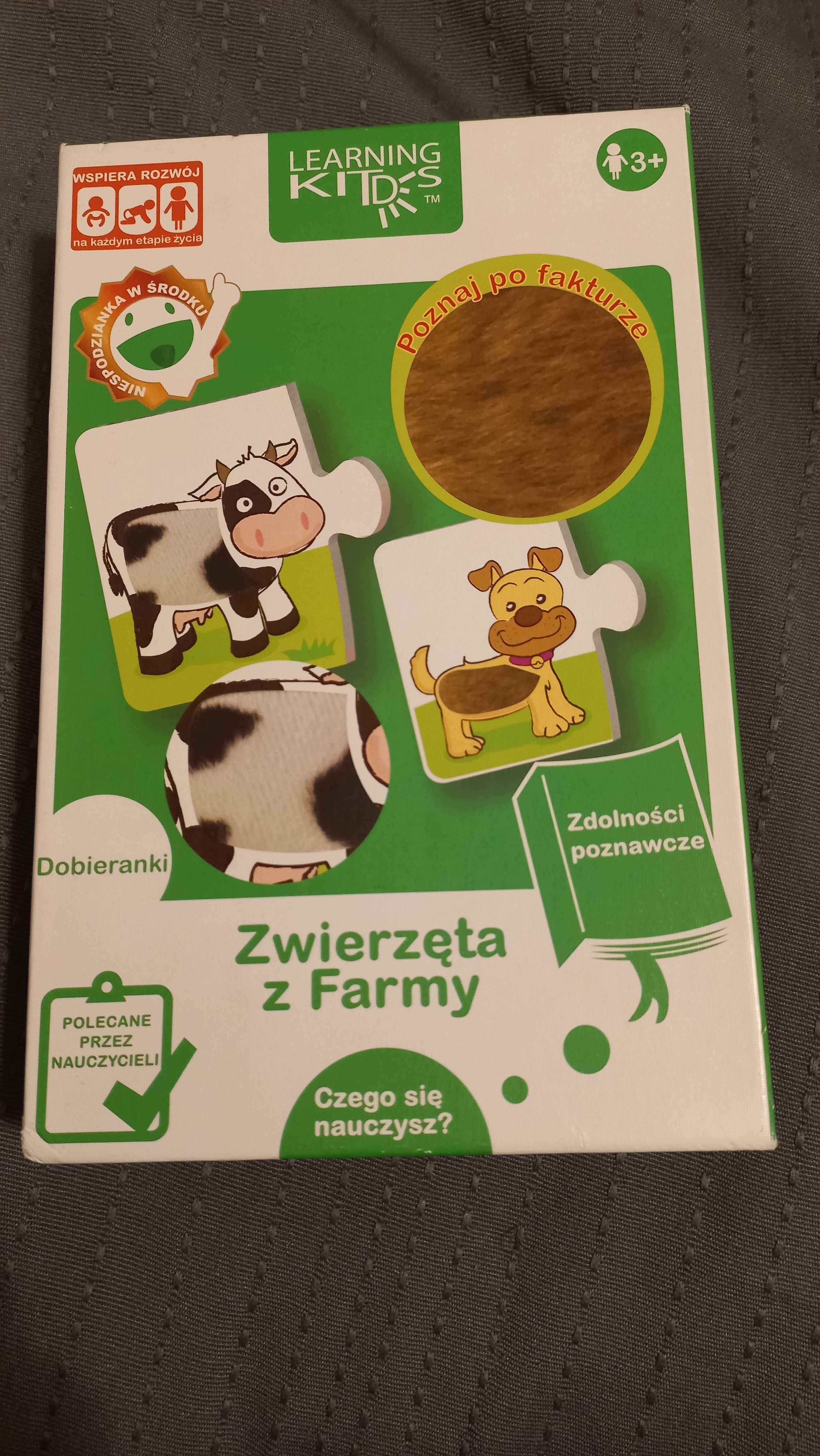 Zwierzęta z farmy Learning kids 3+ puzzle.układanka sensoryczna