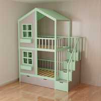 Łóżeczko łóżko drewniane piętrowe domek dla dzieci RATY