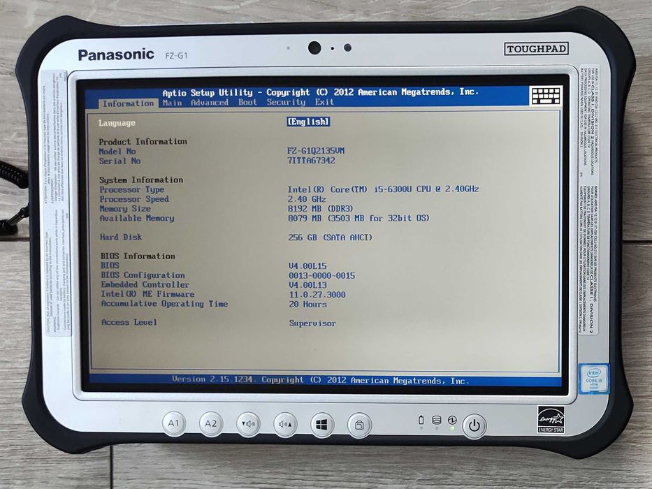 Panasonic FZ-G1 MK4 10.1" FullHD Touch i5-6300u/8GB/SSD 256GB/7h New!