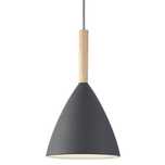 Lampa  czarny metal plus drewno