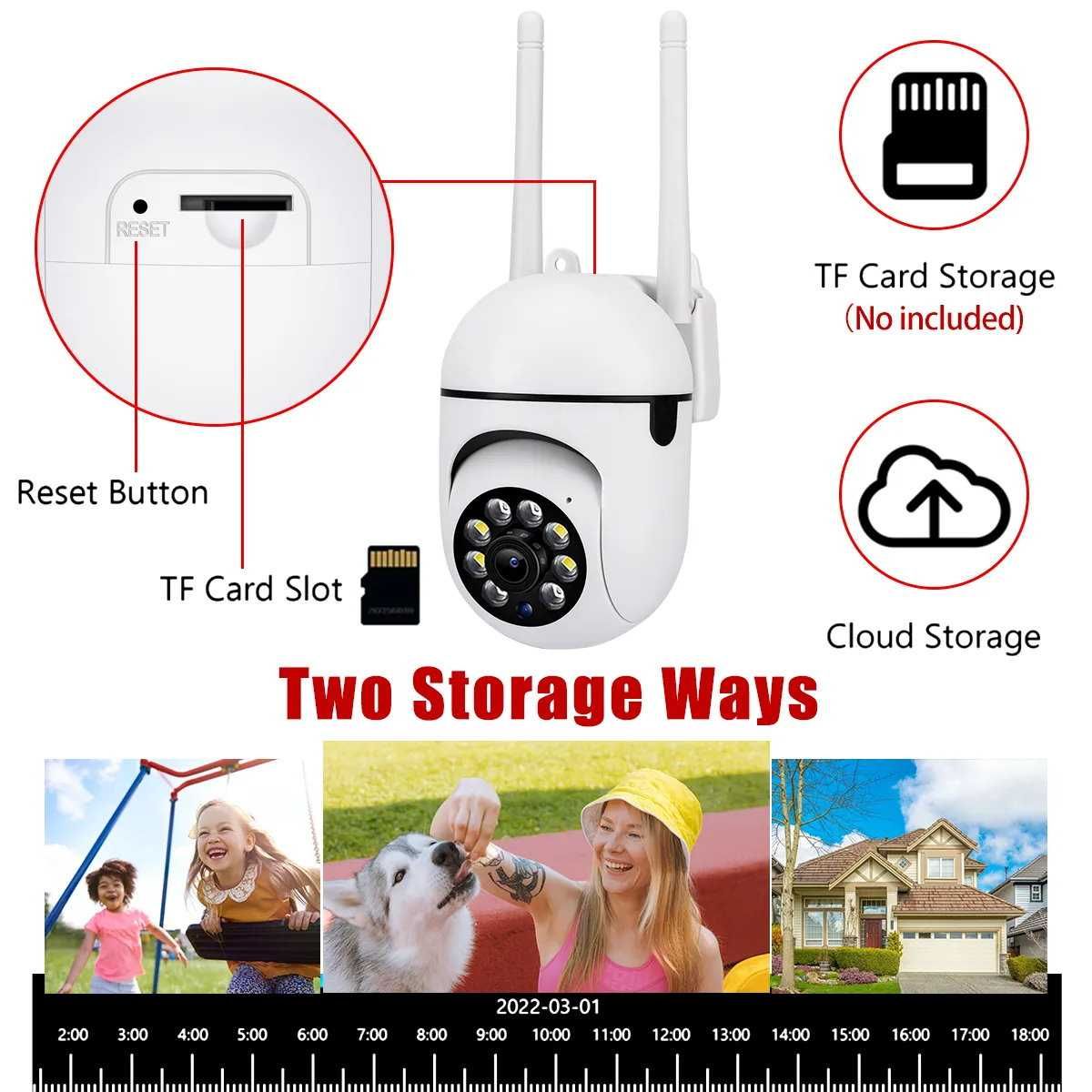 Camara IP Wifi 2MP Full HD 1080p Rotativa Camera Wireless Pan Tilt usb