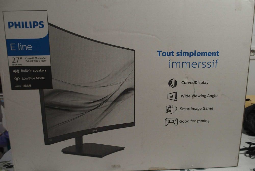 Monitor Philips 27" 271E1SCA/00 LED 1920 x 1080 Full HD c/ colunas