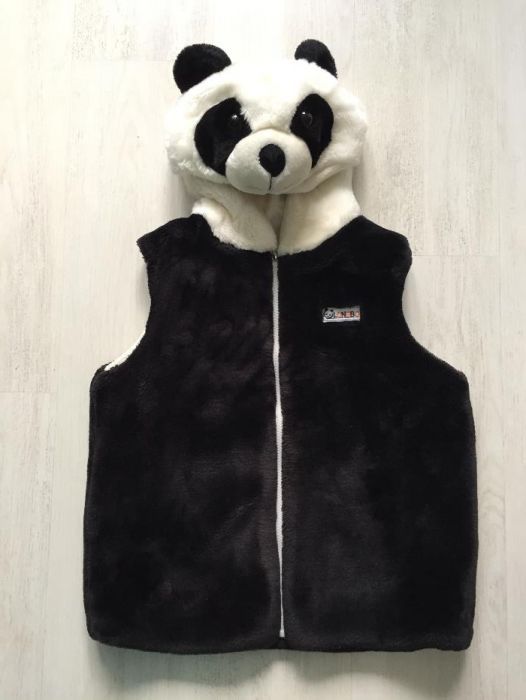 Kamizelka futrzana Panda z kapturem od LONGBO