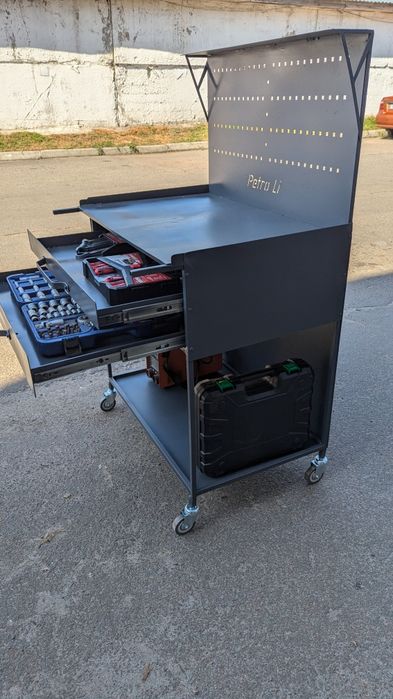 Тележка для інструмента з столом на колесах для сто