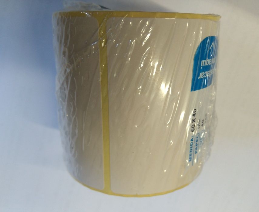 Etiquetas térmicas, Zebra, Rolo com 250UN, 60*40mm