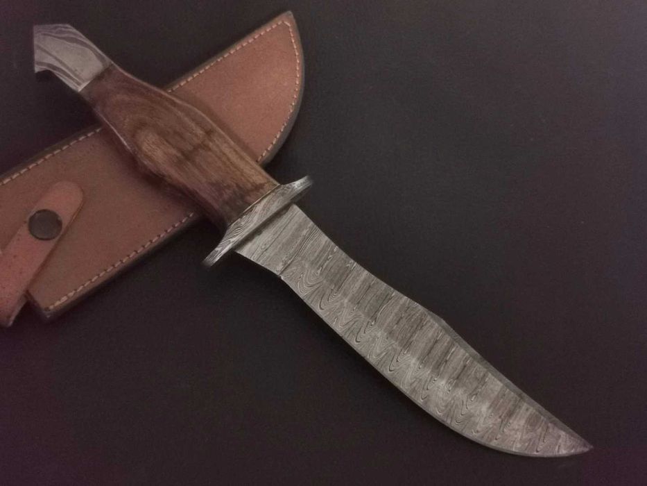 NÓŻ DAMAST myśliwski BOWIE 33cm stal damasceńska KUTY RĘCZNIE