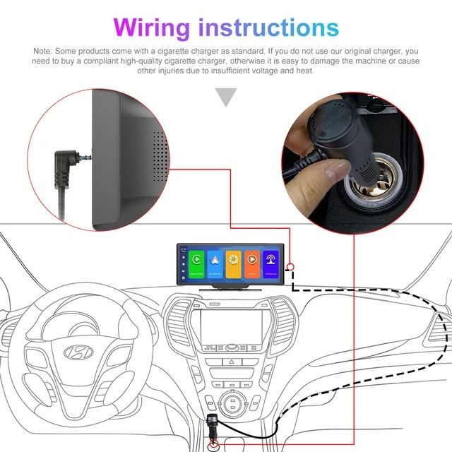 Rádio Portátil 9.3" com Câmara e Cartão ANDROID AUTO e Carplay NOVO