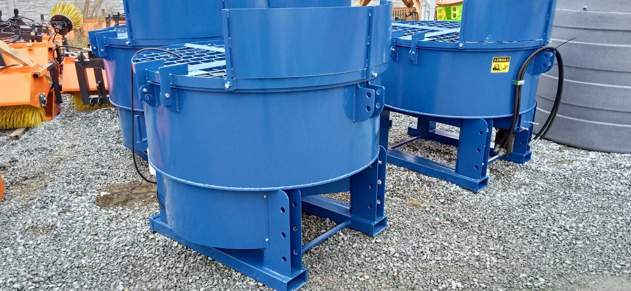 Mieszalnik betoniarka hydrauliczna okrągła 800L zgarniacz