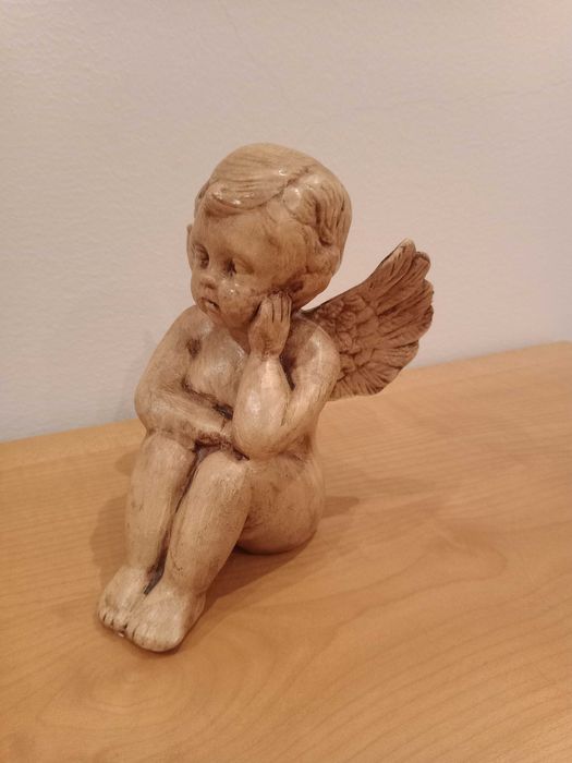 Estatua Anjo Sentado - Decoração