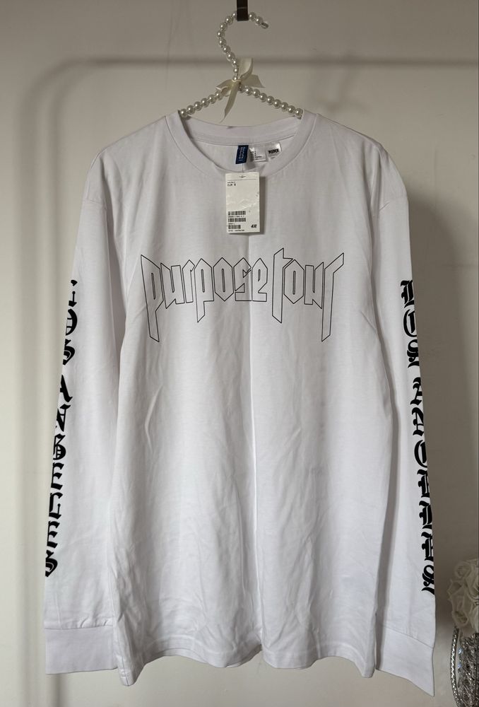 Bluza H&M purpose biała S Justin Bieber