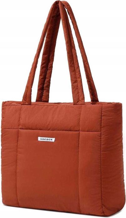 Torba na zakupy zamkek błyskawiczny shopper brąz