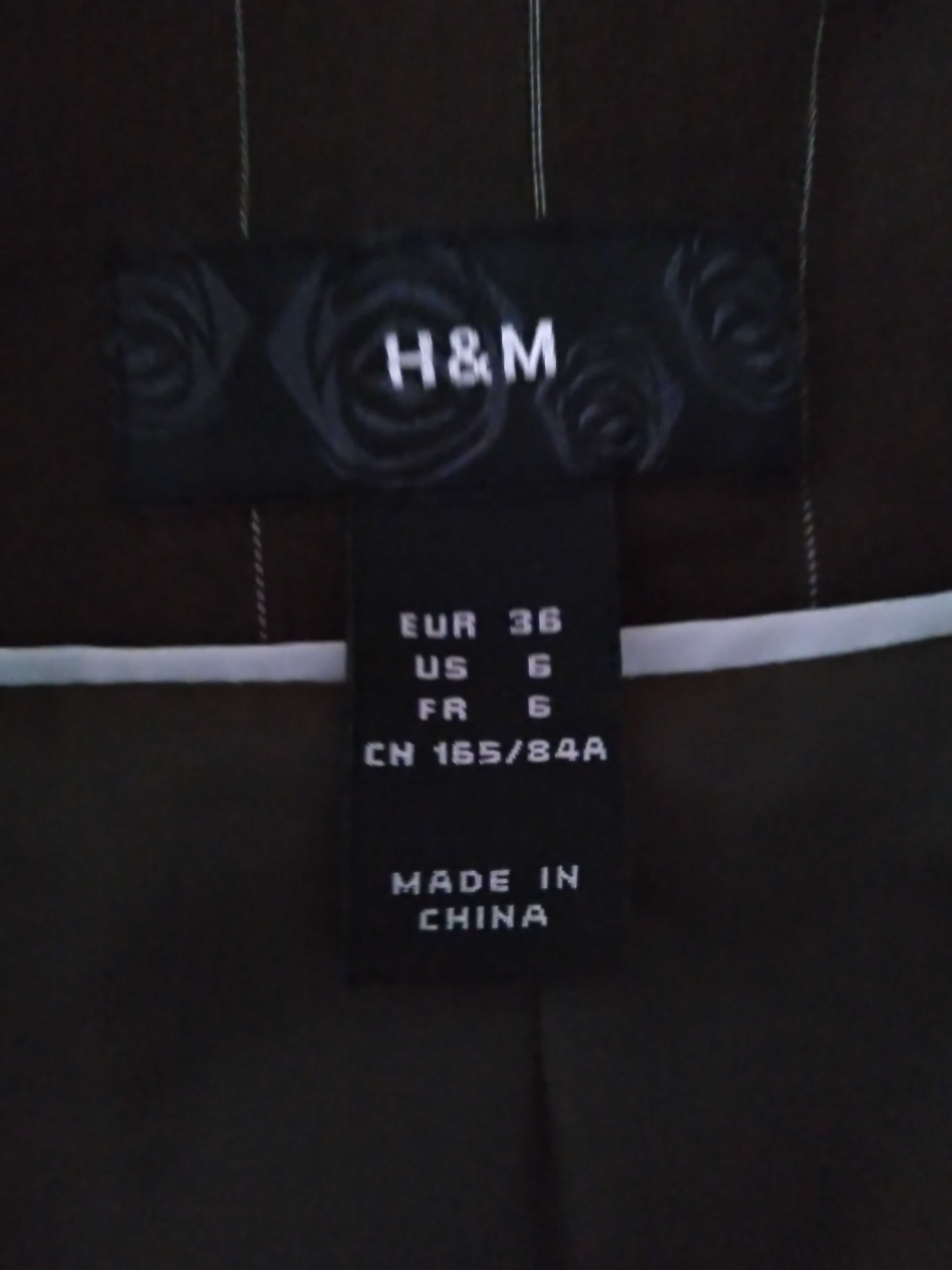 H&M 34-36 S kostium garnitur damski garsonka szerokie spodnie + żakiet