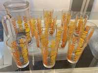 Conjunto de jarra de sumo com 12 copos