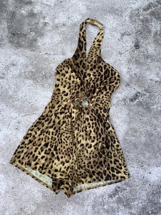 Женский леопардовый костюм тигровый комбинезон шорты Xs/S