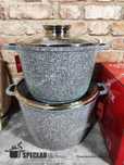 Dwa garnki 10,2L + 6,2L. ZL-7066. Gaz, Indukcja, Ceramika